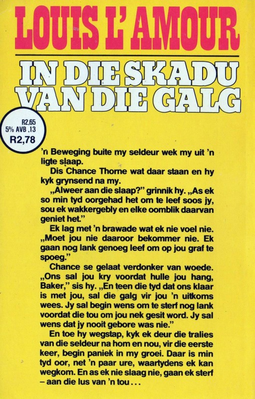 In Die Skadu Van Die Galg (The First Fast Draw) - Novel (Afrikaans)