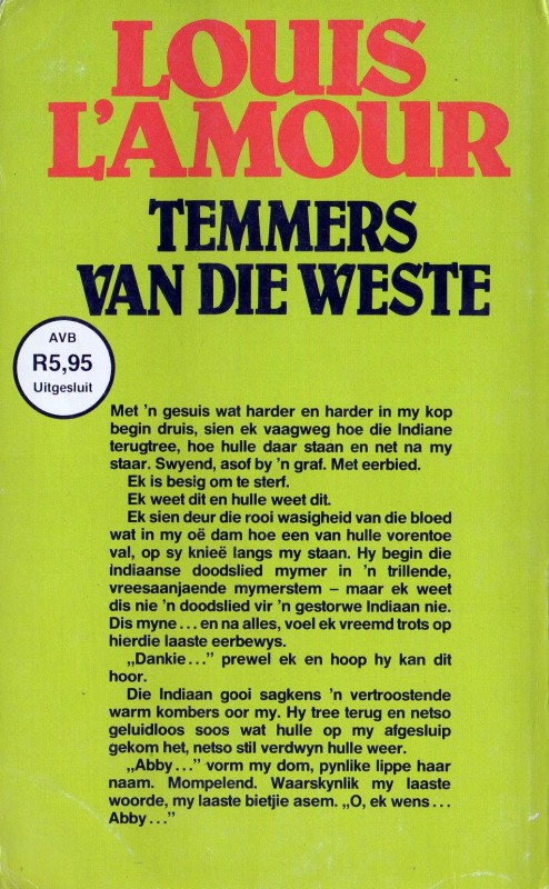 Temmers Van Die Weste (To the Far Blue Mountains) - Novel (Afrikaans)