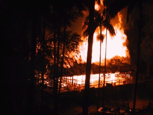 Jeru's Tribal Longhouse burns
